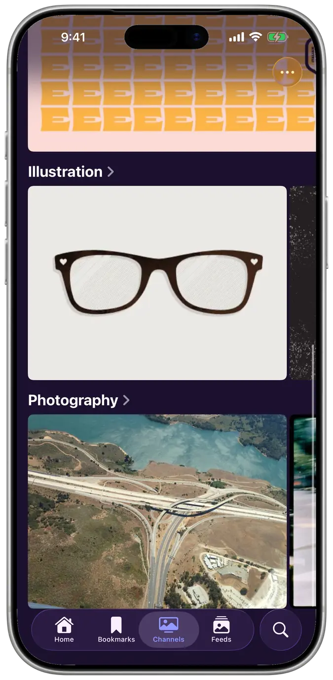 LightWatch running on iPhone, showing channels